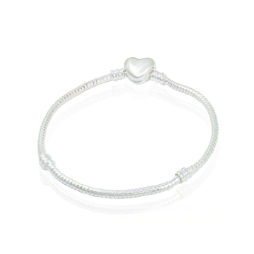 Pulseira Banho de Prata - Coração Liso