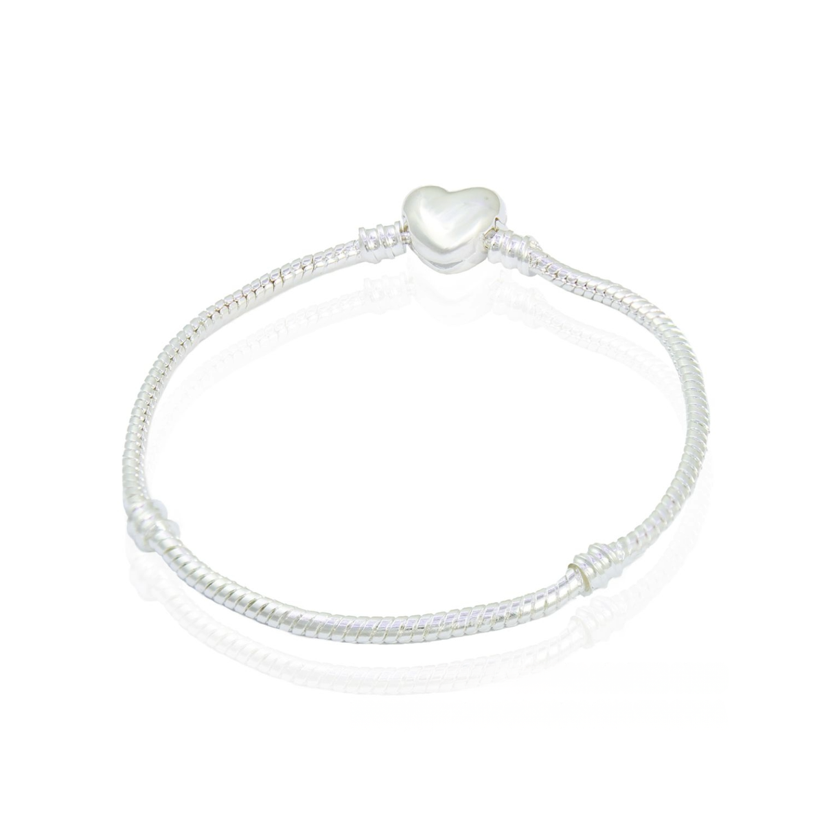 Pulseira Banho de Prata - Coração Liso