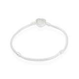 Pulseira Banho de Prata - Coração com Zircônia