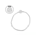 Pulseira Banhada a Prata com Fecho de Flor Cravejada Branca
