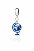 Berloque Globo Terrestre Resinado Azul