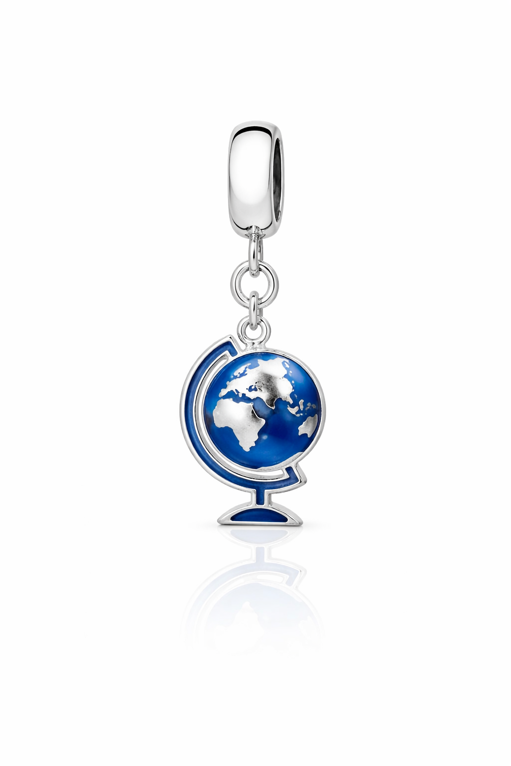 Berloque Globo Terrestre Resinado Azul
