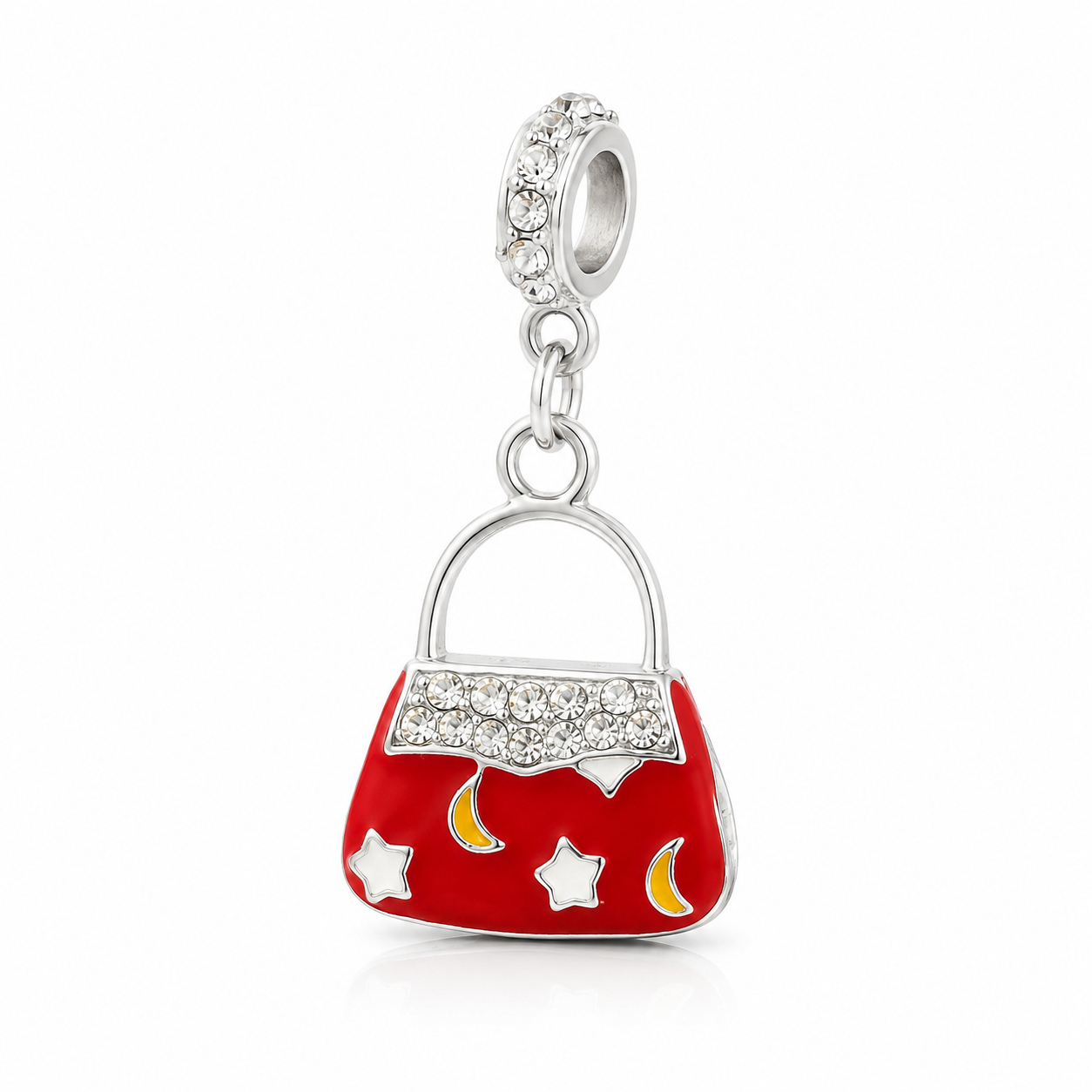 Berloque Bolsa Vermelha (Estrela e Lua)