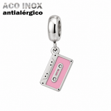Berloque Fita Cassete Rosa