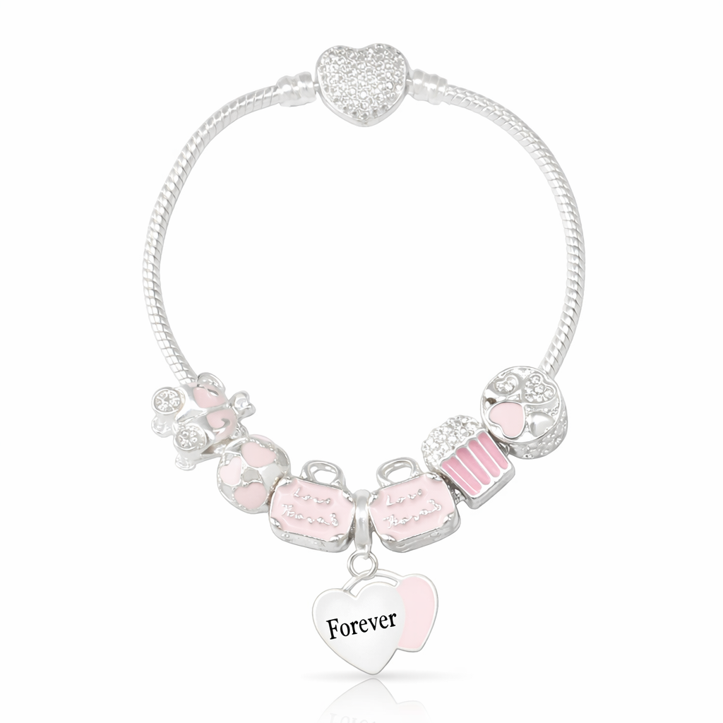 Pulseira I Love Tiffany & Co - Kit com 7 Berloques