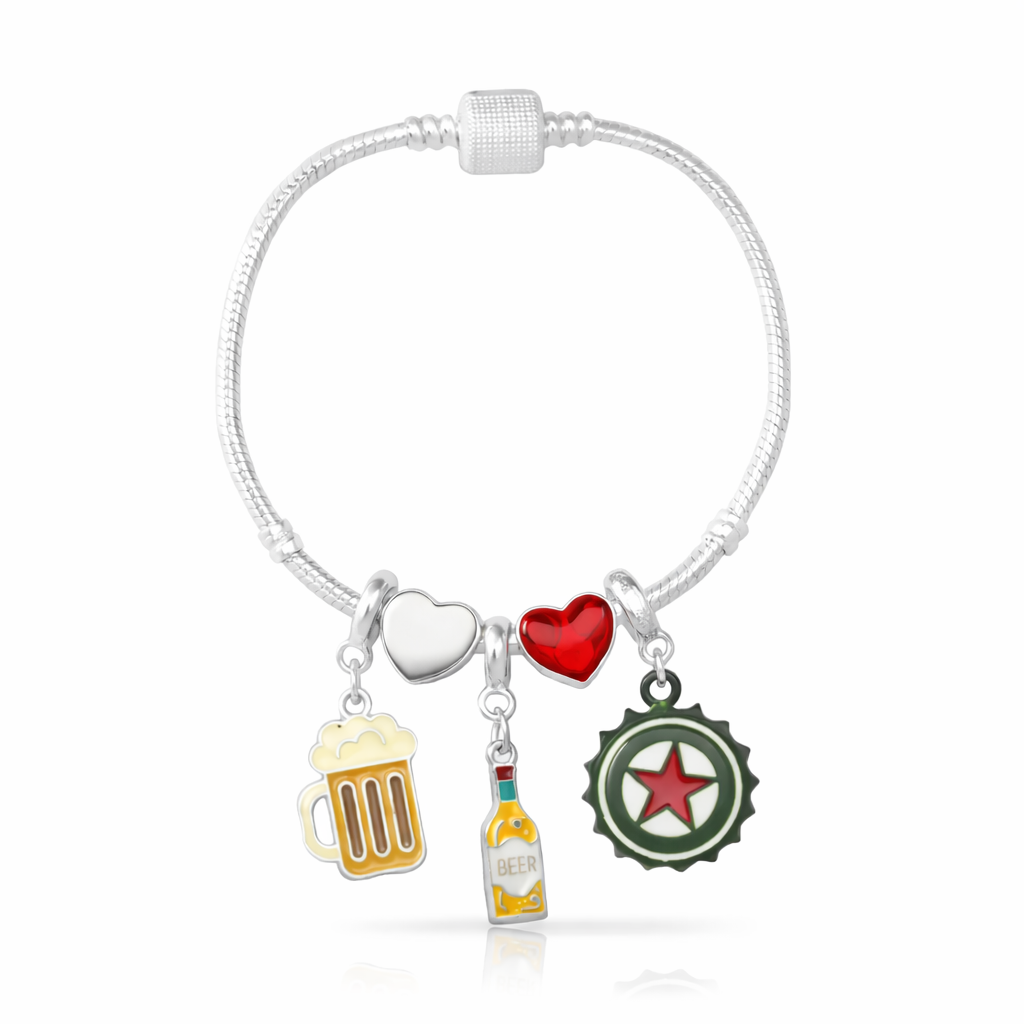 Pulseira I Love Breja - Kit com até 5 Berloques